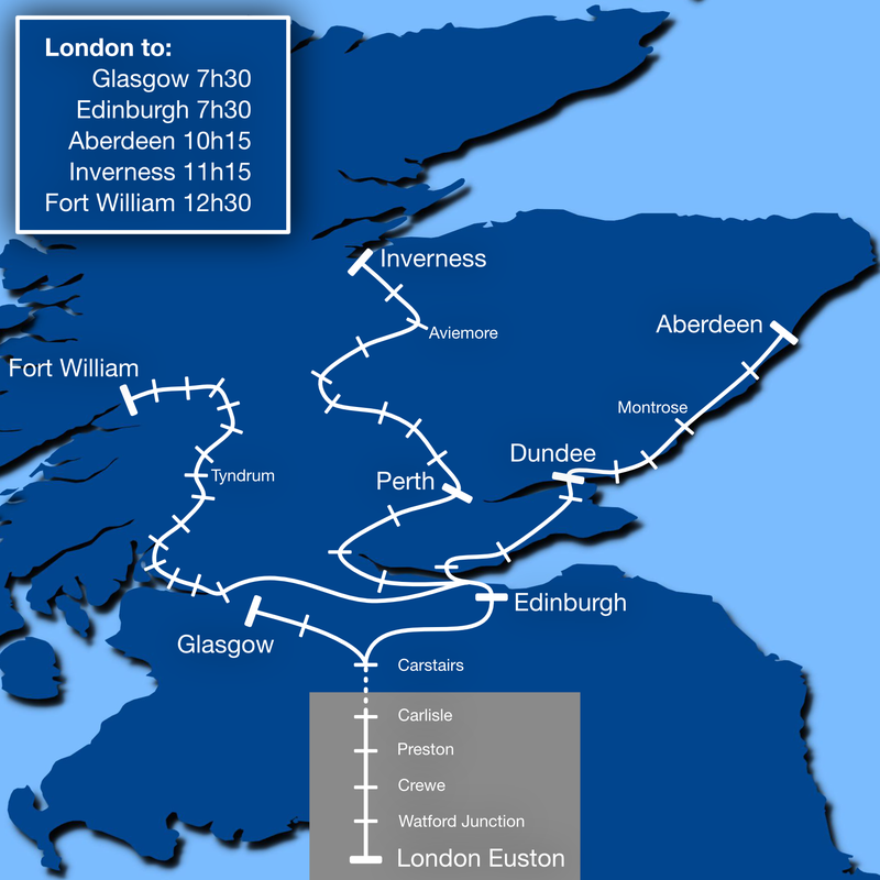 Caledonian Sleeper route map 2018