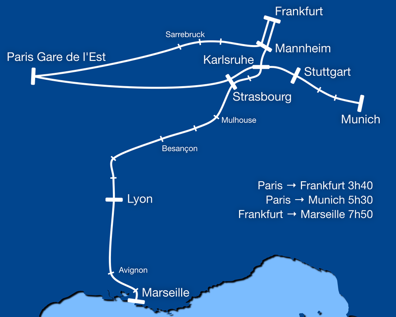 DB-SNCF route map 2018