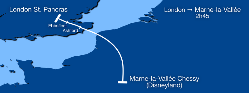 Eurostar Disneyland route map 2018