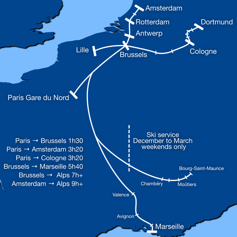 Thalys route map 2018